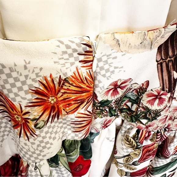 Anthropologie Cameo Dahlia Peplum Top Floral Tropical Spaghetti Strap Blouse M - Picture 9 of 12